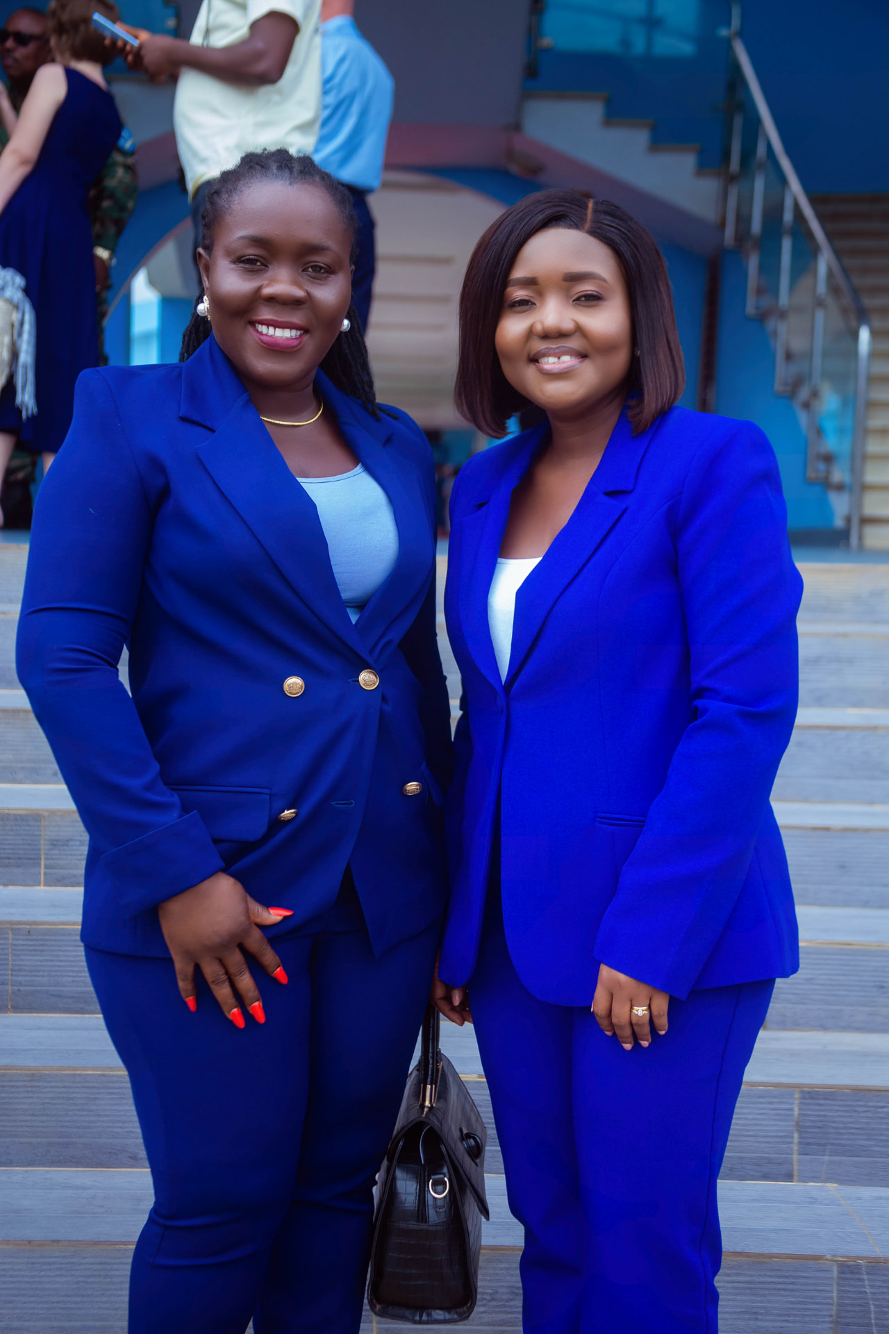 Two guests outside the KAIPTC building during the Dialogue