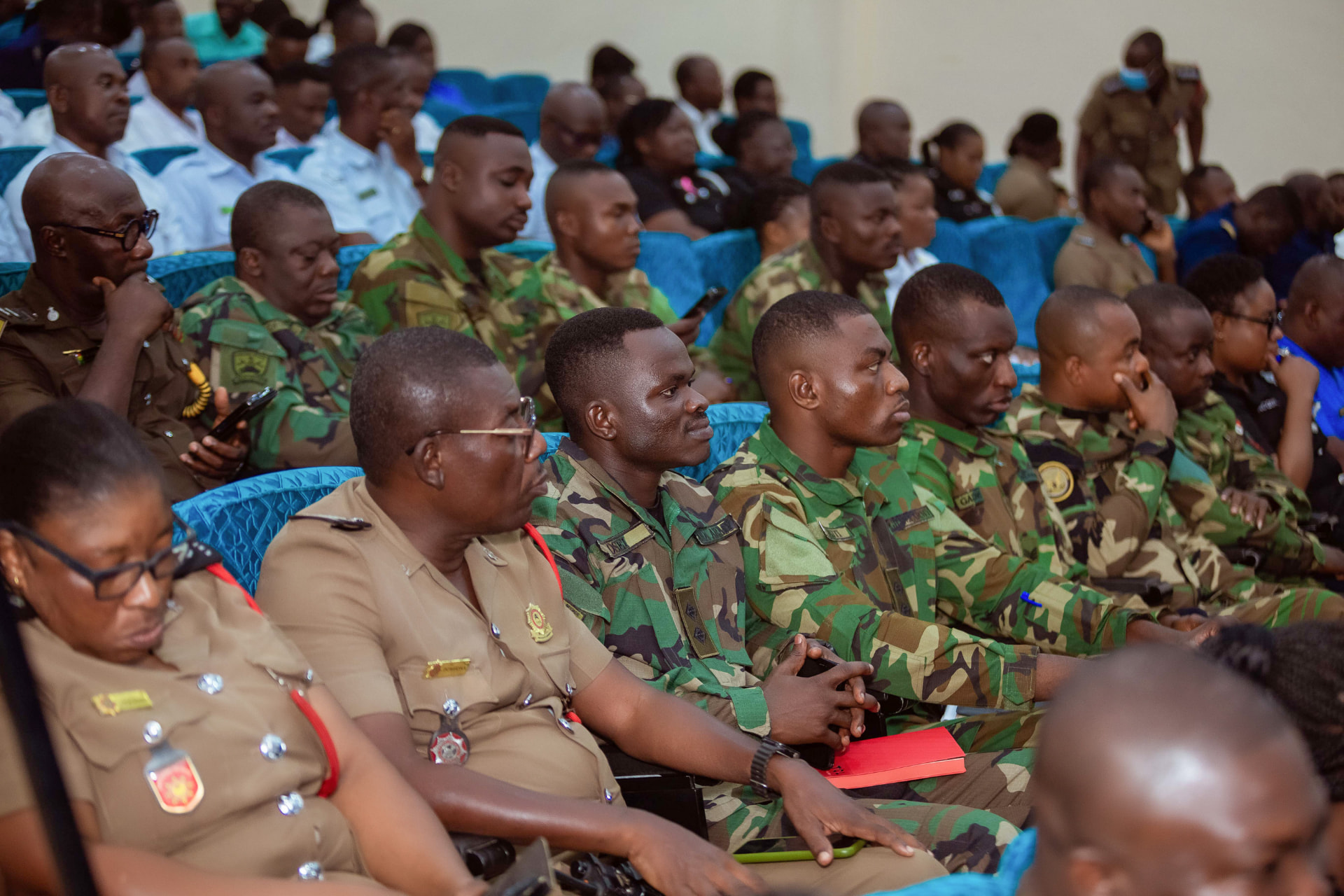 Security service delegations seated together during a session
