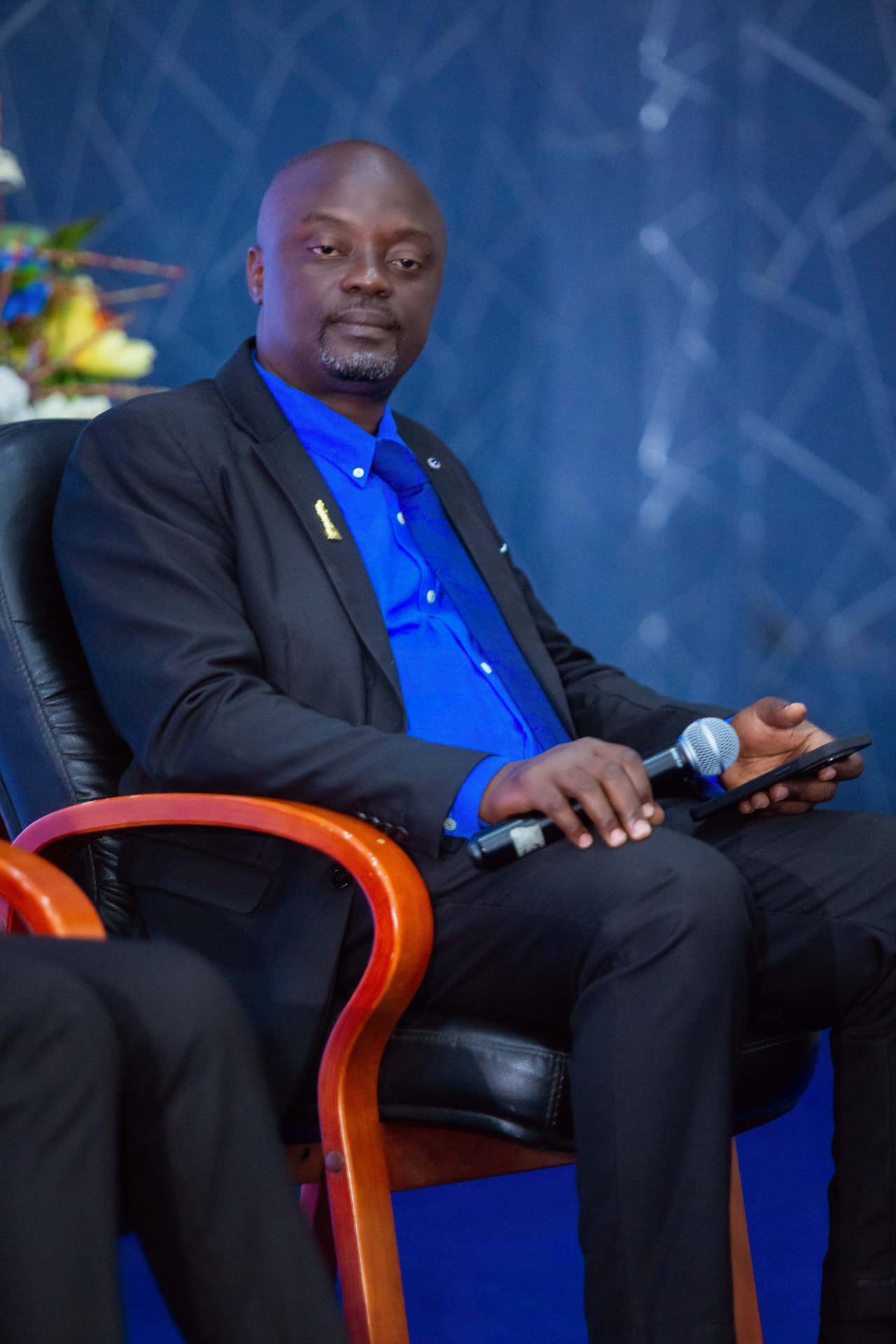 A panellist making his point during the session